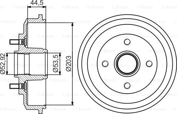 BOSCH 0 986 477 266 - Гальмівний барабан autozip.com.ua