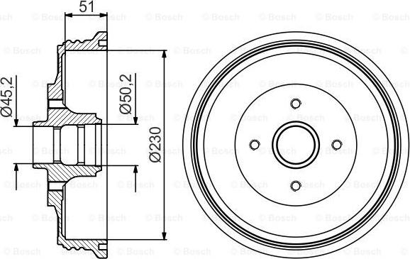 BOSCH 0 986 477 200 - Гальмівний барабан autozip.com.ua