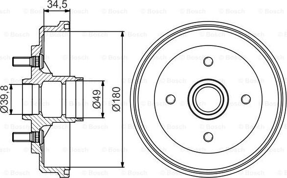 BOSCH 0 986 477 239 - Гальмівний барабан autozip.com.ua