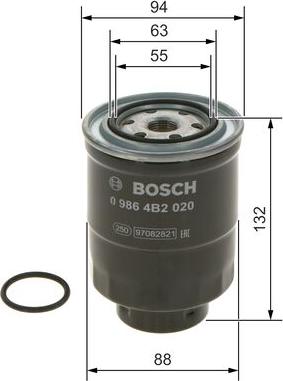 BOSCH 0 986 4B2 020 - Паливний фільтр autozip.com.ua