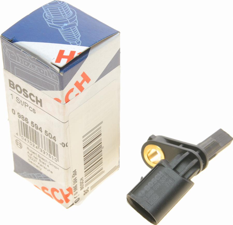 BOSCH 0 986 594 504 - Датчик ABS, частота обертання колеса autozip.com.ua