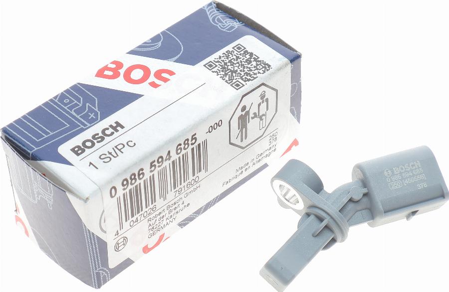 BOSCH 0 986 594 685 - Датчик ABS, частота обертання колеса autozip.com.ua