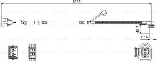 BOSCH 0 986 594 002 - Датчик ABS, частота обертання колеса autozip.com.ua