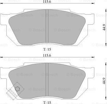 BOSCH 0 986 505 974 - Гальмівні колодки, дискові гальма autozip.com.ua