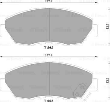 BOSCH 0 986 505 627 - Гальмівні колодки, дискові гальма autozip.com.ua