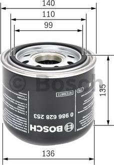 BOSCH 0 986 628 253 - Патрон осушувача повітря, пневматична система autozip.com.ua