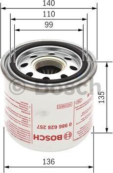 BOSCH 0 986 628 257 - Патрон осушувача повітря, пневматична система autozip.com.ua