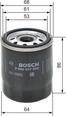 BOSCH 0 986 627 608 - Масляний фільтр autozip.com.ua