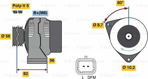 BOSCH 0 986 049 910 - Генератор autozip.com.ua