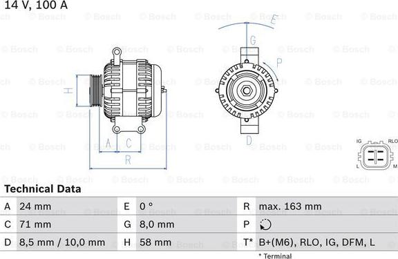 BOSCH 0 986 049 970 - Генератор autozip.com.ua