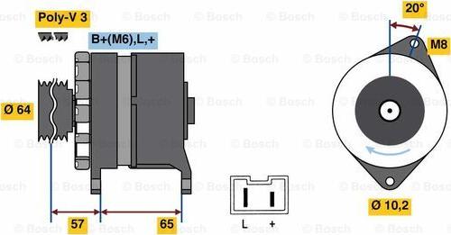 BOSCH 0 986 049 440 - Генератор autozip.com.ua