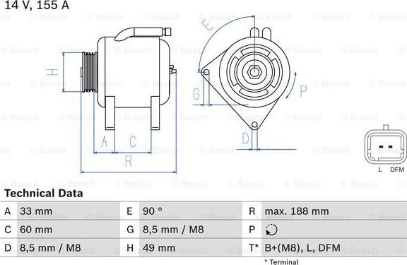 BOSCH 0 986 049 450 - Генератор autozip.com.ua