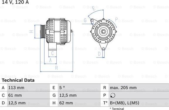 BOSCH 0 986 049 530 - Генератор autozip.com.ua