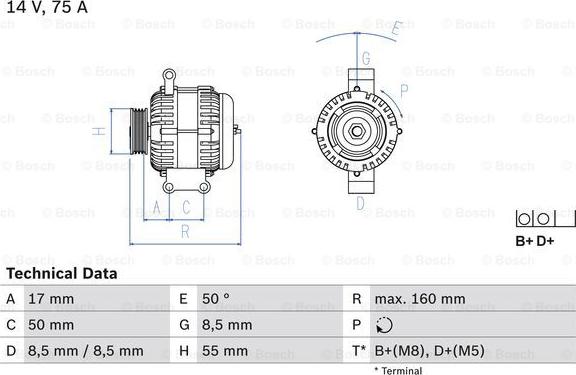 BOSCH 0 986 049 081 - Генератор autozip.com.ua