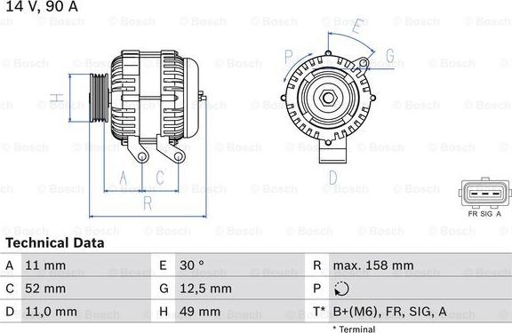 BOSCH 0 986 049 121 - Генератор autozip.com.ua