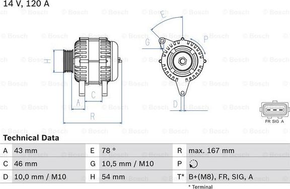 BOSCH 0 986 049 171 - Генератор autozip.com.ua