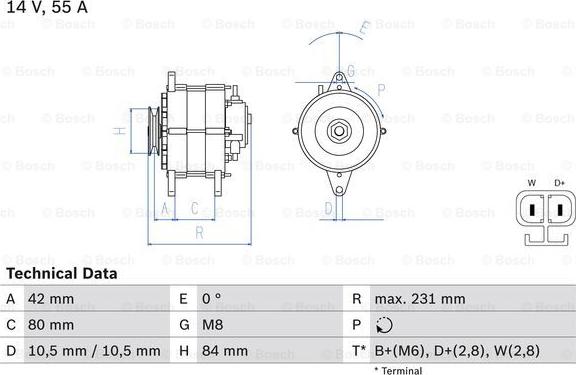 BOSCH 0 986 049 870 - Генератор autozip.com.ua