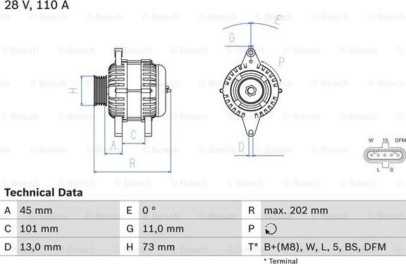 BOSCH 0 986 049 350 - Генератор autozip.com.ua