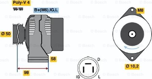 BOSCH 0 986 044 981 - Генератор autozip.com.ua