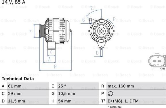 BOSCH 0 986 044 490 - Генератор autozip.com.ua