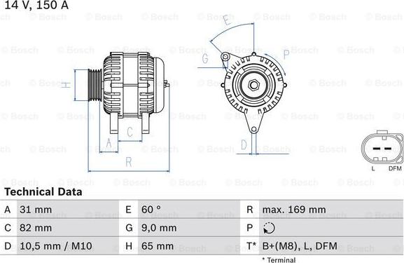 BOSCH 0 986 044 480 - Генератор autozip.com.ua