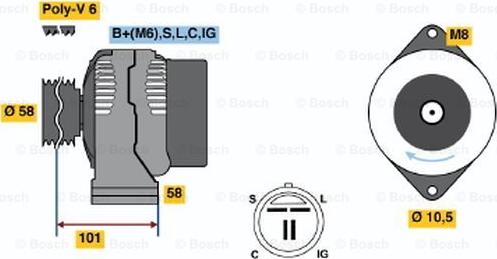 BOSCH 0 986 044 511 - Генератор autozip.com.ua