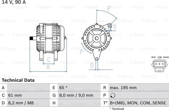 BOSCH 0 986 044 651 - Генератор autozip.com.ua