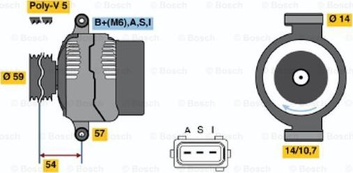 BOSCH 0 986 044 611 - Генератор autozip.com.ua