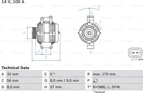 BOSCH 0 986 044 010 - Генератор autozip.com.ua