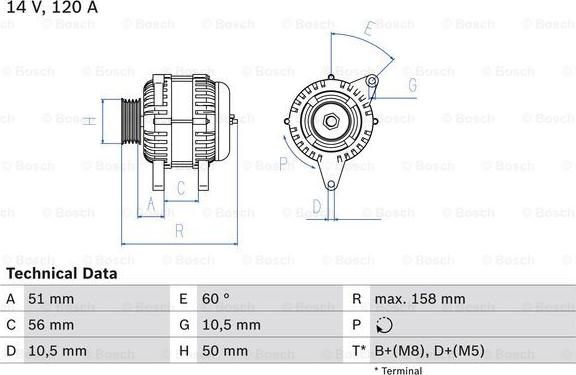 BOSCH 0 986 044 030 - Генератор autozip.com.ua