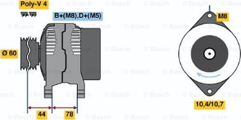 BOSCH 0 986 044 801 - Генератор autozip.com.ua