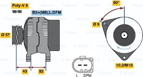 BOSCH 0 986 044 310 - Генератор autozip.com.ua