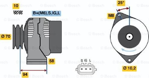 BOSCH 0 986 045 901 - Генератор autozip.com.ua