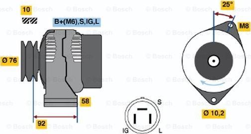 BOSCH 0 986 045 921 - Генератор autozip.com.ua