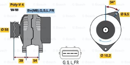 BOSCH 0 986 045 591 - Генератор autozip.com.ua