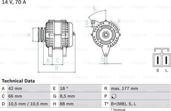 BOSCH 0 986 045 541 - Генератор autozip.com.ua