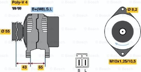 BOSCH 0 986 045 511 - Генератор autozip.com.ua