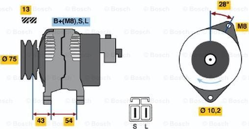 BOSCH 0 986 045 571 - Генератор autozip.com.ua