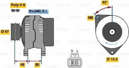 BOSCH 0 986 045 641 - Генератор autozip.com.ua