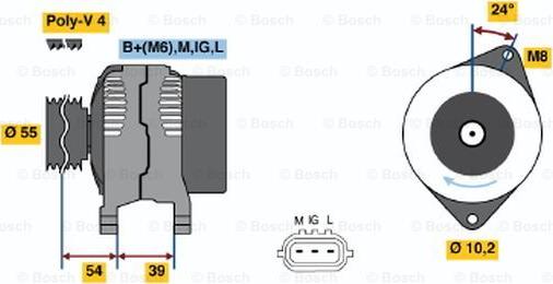 BOSCH 0 986 045 851 - Генератор autozip.com.ua