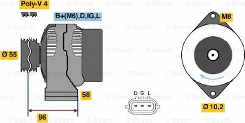 BOSCH 0 986 045 801 - Генератор autozip.com.ua