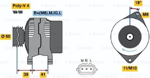 BOSCH 0 986 045 811 - Генератор autozip.com.ua