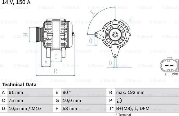 BOSCH 0 986 045 251 - Генератор autozip.com.ua