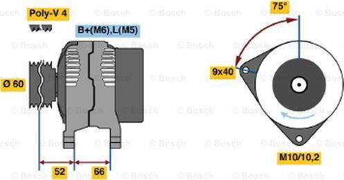 BOSCH 0 986 045 201 - Генератор autozip.com.ua