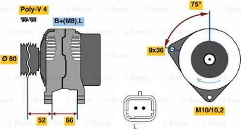 BOSCH 0 986 045 221 - Генератор autozip.com.ua