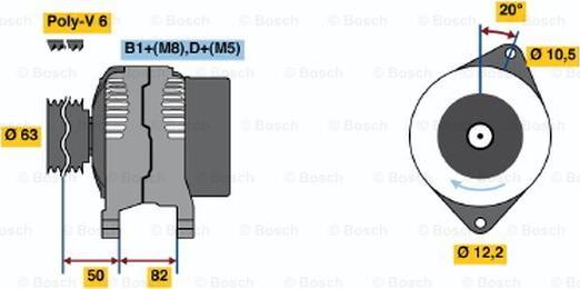 BOSCH 0 986 046 480 - Генератор autozip.com.ua