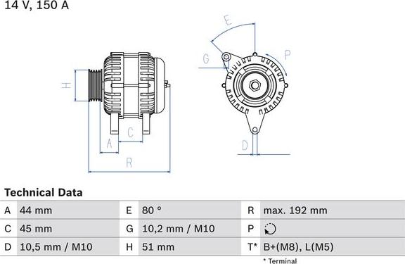 BOSCH 0 986 046 511 - Генератор autozip.com.ua