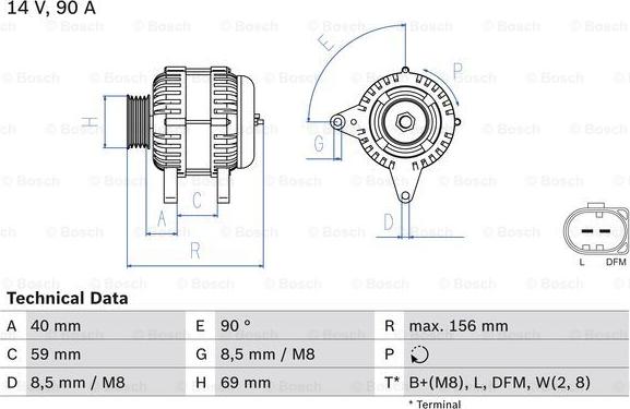 BOSCH 0 986 046 050 - Генератор autozip.com.ua