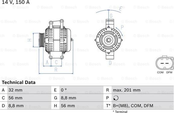 BOSCH 0 986 046 300 - Генератор autozip.com.ua