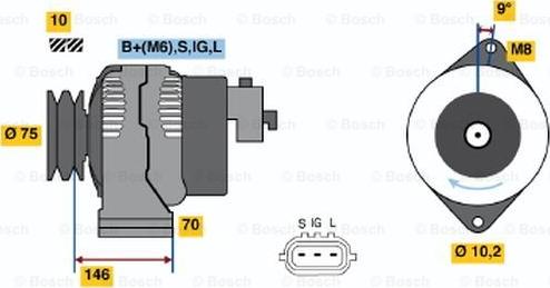 BOSCH 0 986 046 381 - Генератор autozip.com.ua